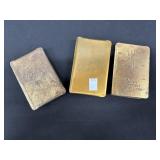 3 Antique WWII Heart Shield Pocket Bibles