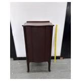 Antique Bow Front Cabinet W/ Shelves