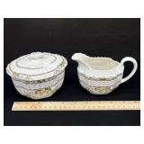 Spode Copeland Wicker Dell Cream & Sugar