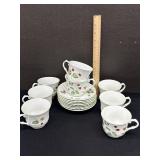8 James Kent Old Folley Cups & Saucers
