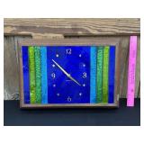 Georges Briard Mosaic Glass Clock Mid-Century