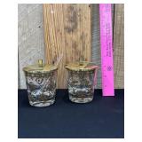 2 Georges Briard Persian Garden Condiment Jars