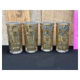 4 Georges Briard House Street Highball Glasses