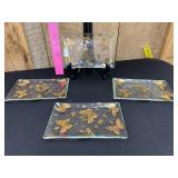 4 Georges Briard Gold Butterfly MId Century Trays