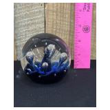 Vintage Ceaithness Glass Moon Flower Paper Weight
