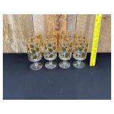 8 Georges Briard Mid Century Water Goblets 22K