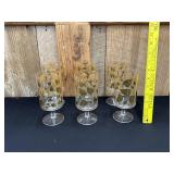 6 Georges Briard Mid Century Water Goblets 22K