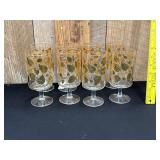 8 Georges Briard Mid Century Water Goblets 22K