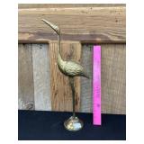 Vintage Tall Heavy Solid Brass Heron