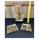 3 Georges Briard Gold Sun Dessert Plates 6'