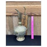 Antique Solid Brass Cobra Asian Jug