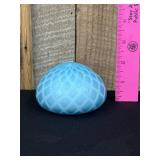 Thomas Webb Cased Aqua Satin Glass Paper Weight