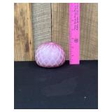 Thomas Webb Cased Pink Satin Glass Paper Weight