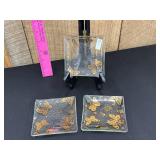 3 Georges Briard Gold Butterfly Coasters