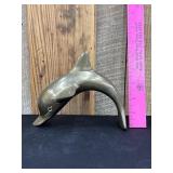 Large Vintage Heavy Brass Dolphin