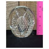 Vintage Controled Bubble Murano Glass Paper Weight