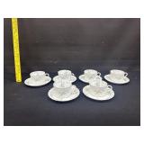 6 Haviland Limoge Vallee Cups & Saucers