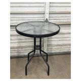 Small Glass Metal Base Patio Table