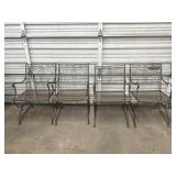 4 Vintage Iron Mesh Patio Chairs