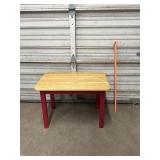 Childrens Wood Top Red Base Play Table