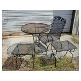 Vintage Mesh Metal Patio Furniture Set