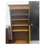 Vintage Inlaid Wood Bookcase