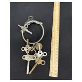 6 Antique Clock Keys Different Makers