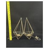 2 Prism Metal Hanging Candle Holders