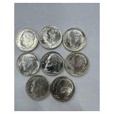 8 Uncirculated Silver 1964 Rooselvelt