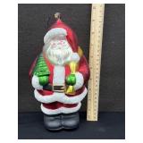 Large Vintage Mercury Glass Santa Ornament