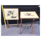 2 Vintage Bird Tray Tables