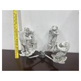 Vintage Metal Frog Quartet For Bird Bath Fountain