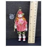 Vintage Glass Girl W/ Butterfly Net Ornament