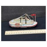 Vintage Glass River Boat Christmas Ornament