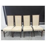 4  High Back Bronze Nailhead Trim Chairs