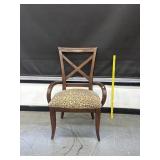 Eurpeon Wood Arm Chair W. Leopard Print Seat