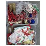 LOT Christmas Bows Boxes Ribbon