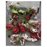 Large Lot of Christmas Greenery Bows Decor