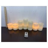 Set Of White Flameless Pillar Candles W/ Remote