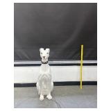 Large Antique Glazed Ceramic Greyhound Statue