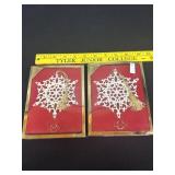 2 Large Lenox Snowflake Ornaments Retired "Ebay"