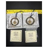 2 Vintage Tower Of London Christmas Ornaments