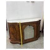Antique Inlaid Walnut Marble Top Entry Piece