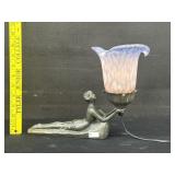Heavy Bronze Art Nouveau Table Lamp