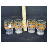 4 Anchor Hocking Orange Juice Glasses