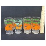 4 Mid-Century Assorted Juice Glasses