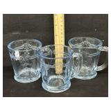3 Vintage Anchor Hocking Sapphire Blue Mugs