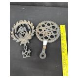 2 Vintage  Heavy Cast Iron Trivets