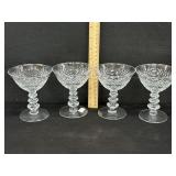 4 Rock Sharpe Crystal Wine Glasses
