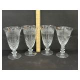 4 Rock Sharpe Crystal Water Iced Tea Glasses